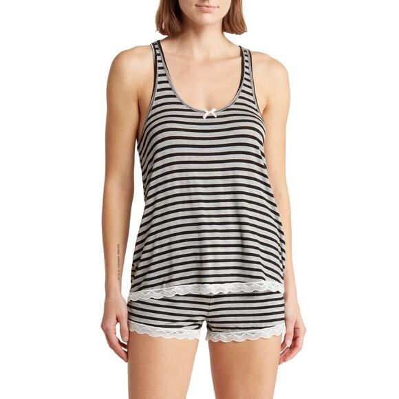 Honeydew Intimates NWT Women's Black Elastic Waist Striped Pajamas Short S - Picture 1 of 5